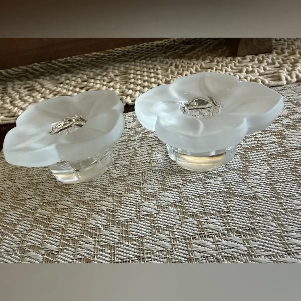 Vintage Gorgeous crystal candleholders J G Durand